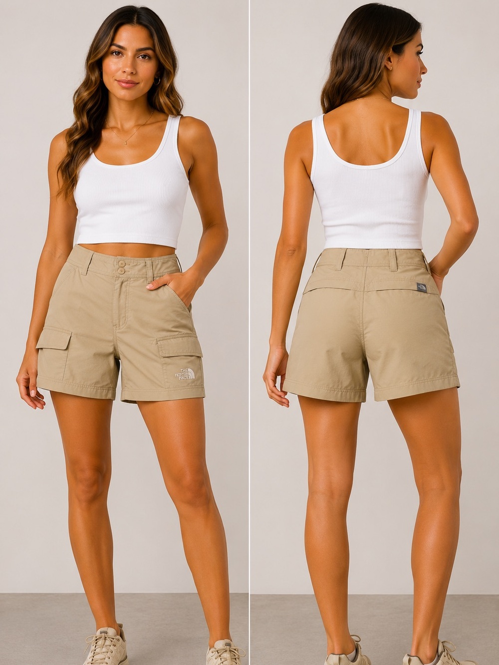 The North Face Beige Cargo Shorts